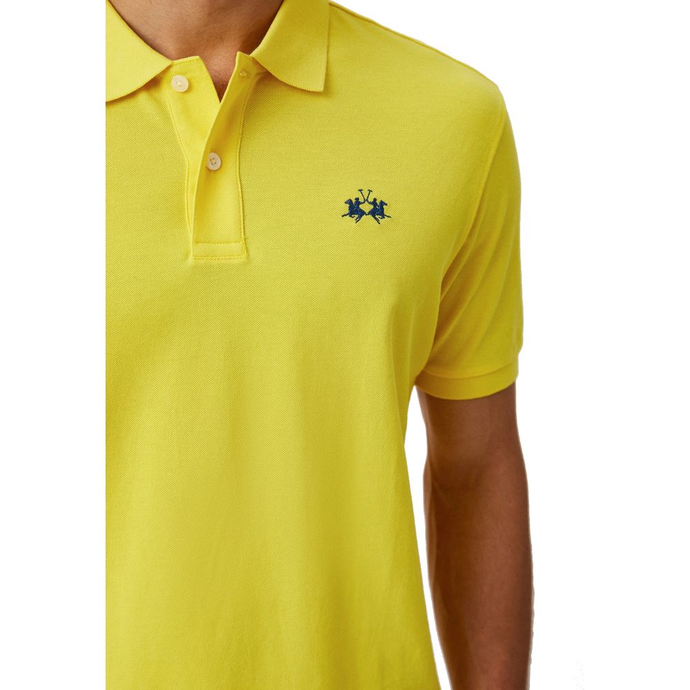 La Martina Yellow Cotton Polo Shirt LUNESCAPE