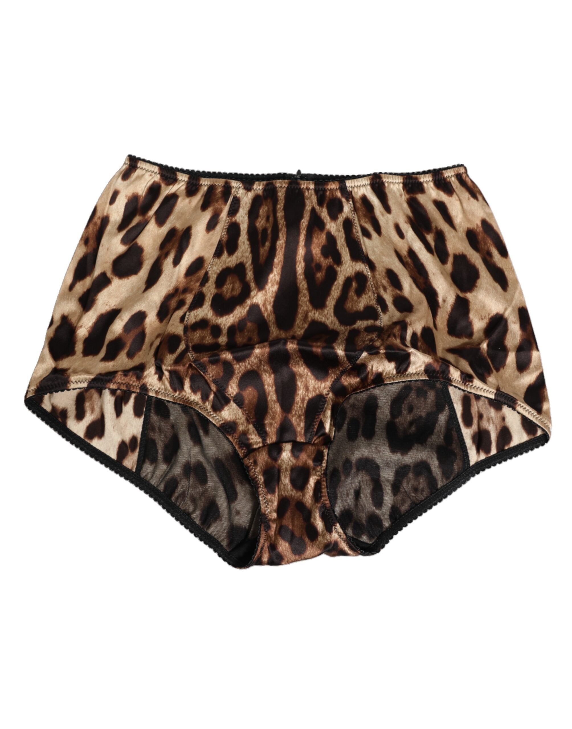 Dolce & Gabbana Multicolor Leopard Silk High Waist Girdle Underwear LUNESCAPE