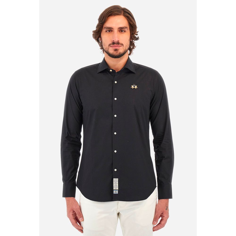 La Martina Blue Cotton Shirt LUNESCAPE