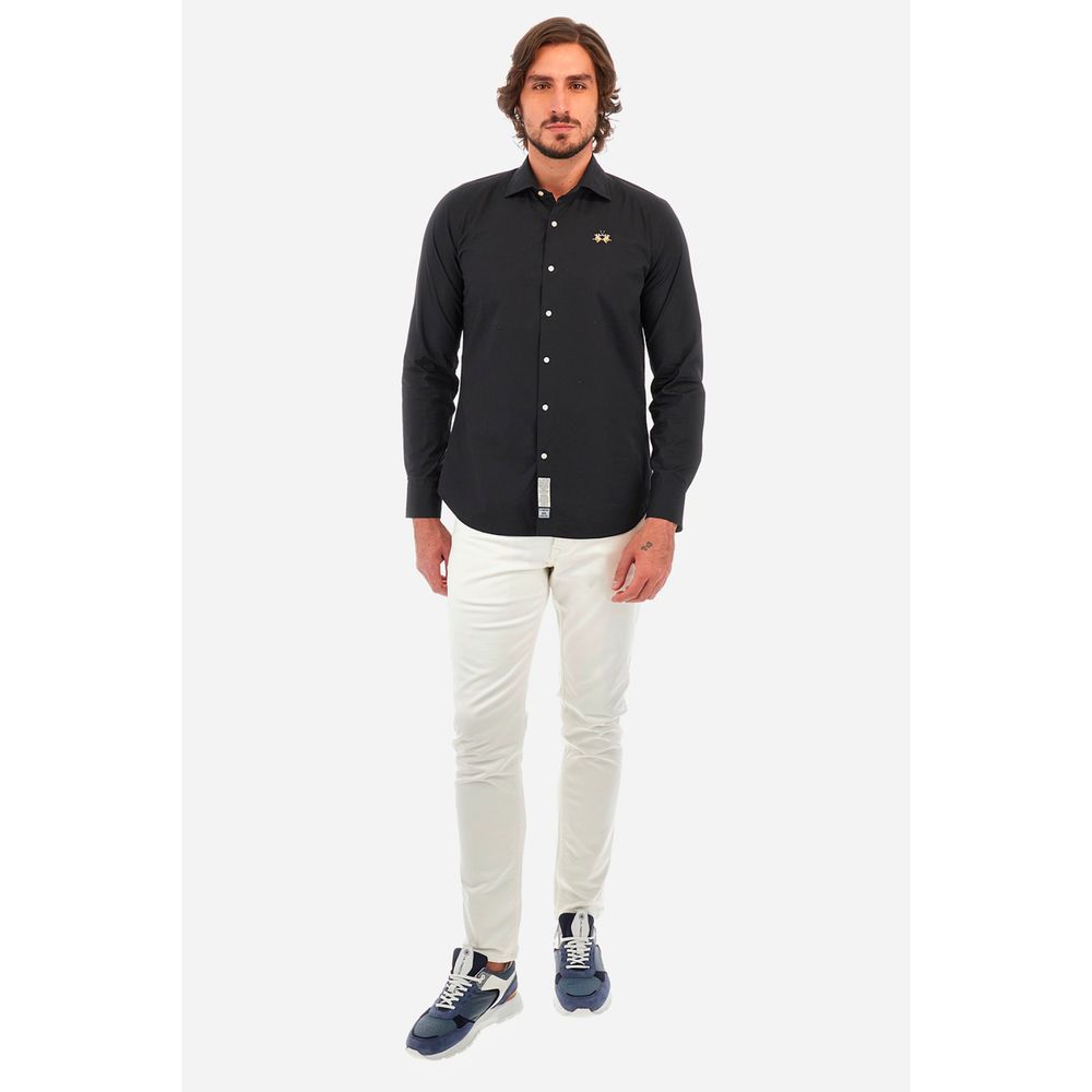 La Martina Blue Cotton Shirt LUNESCAPE