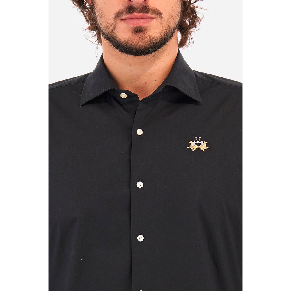 La Martina Blue Cotton Shirt LUNESCAPE