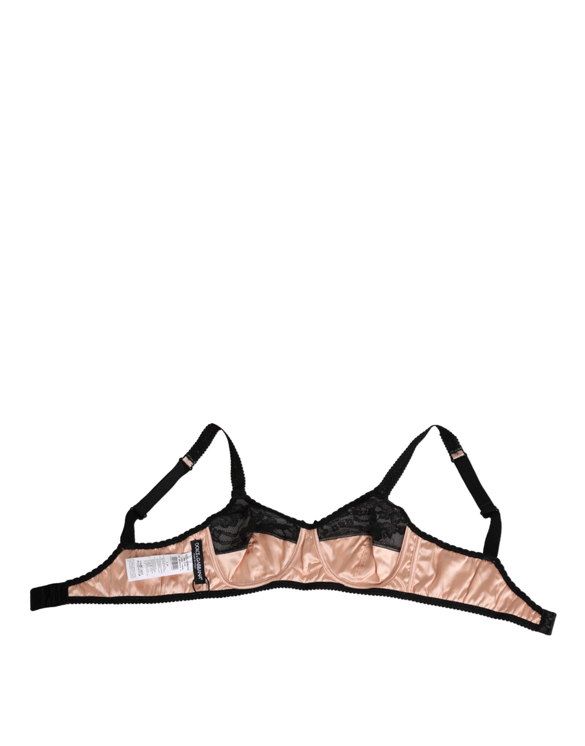 Dolce & Gabbana Beige Silk Heart Print Soft Cup Bra Underwear LUNESCAPE