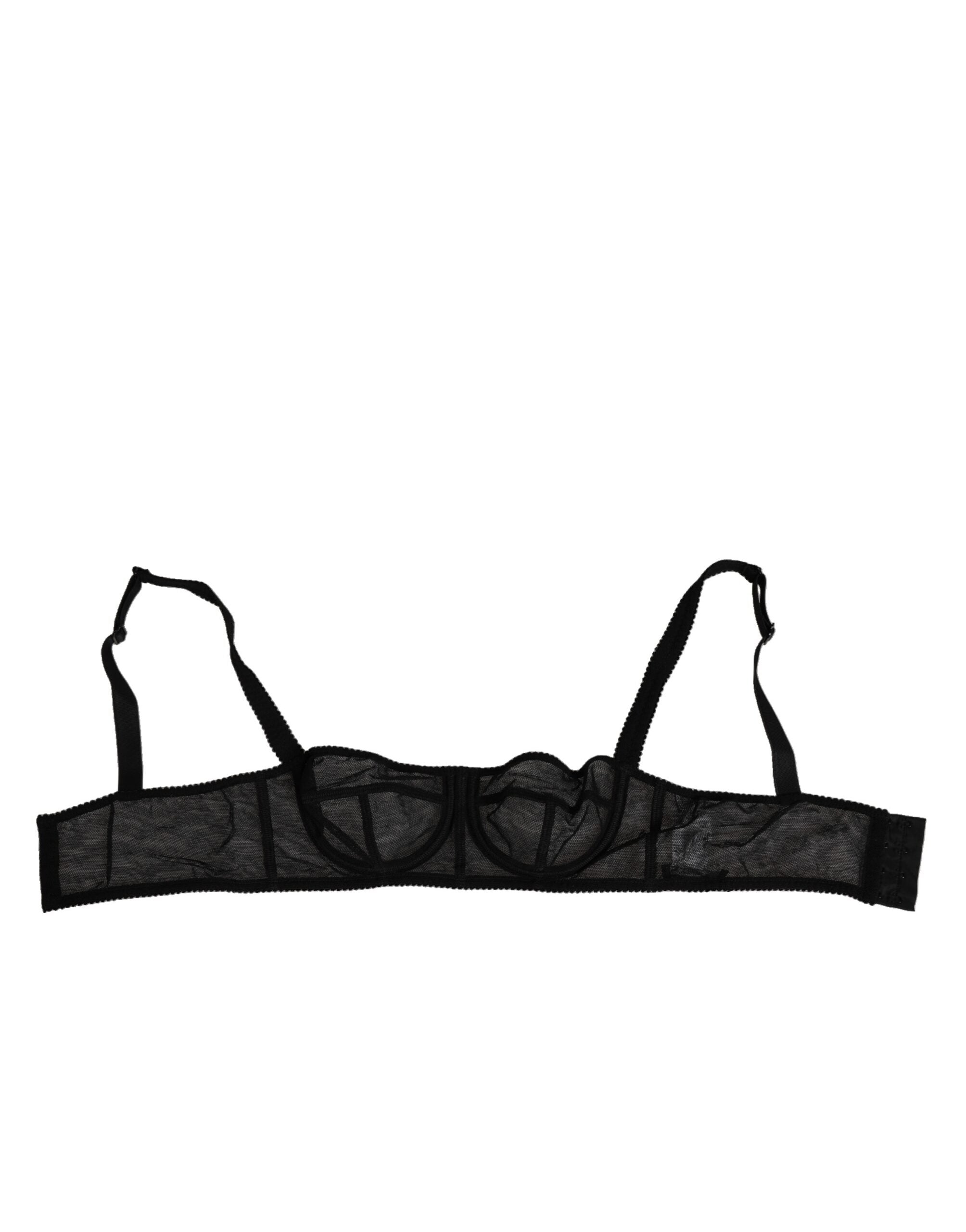 Dolce & Gabbana Black Floral Underwired Balconette Bra Underwear LUNESCAPE