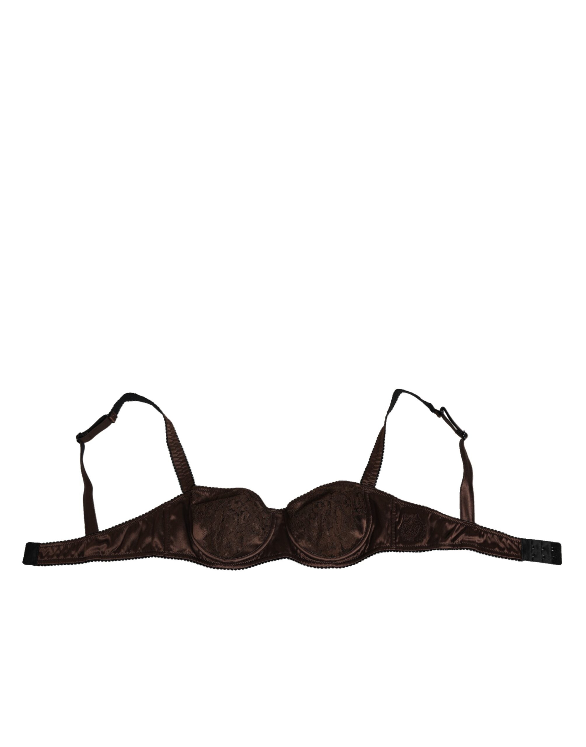 Dolce & Gabbana Brown Silk Underwired Balconette Bra Underwear LUNESCAPE