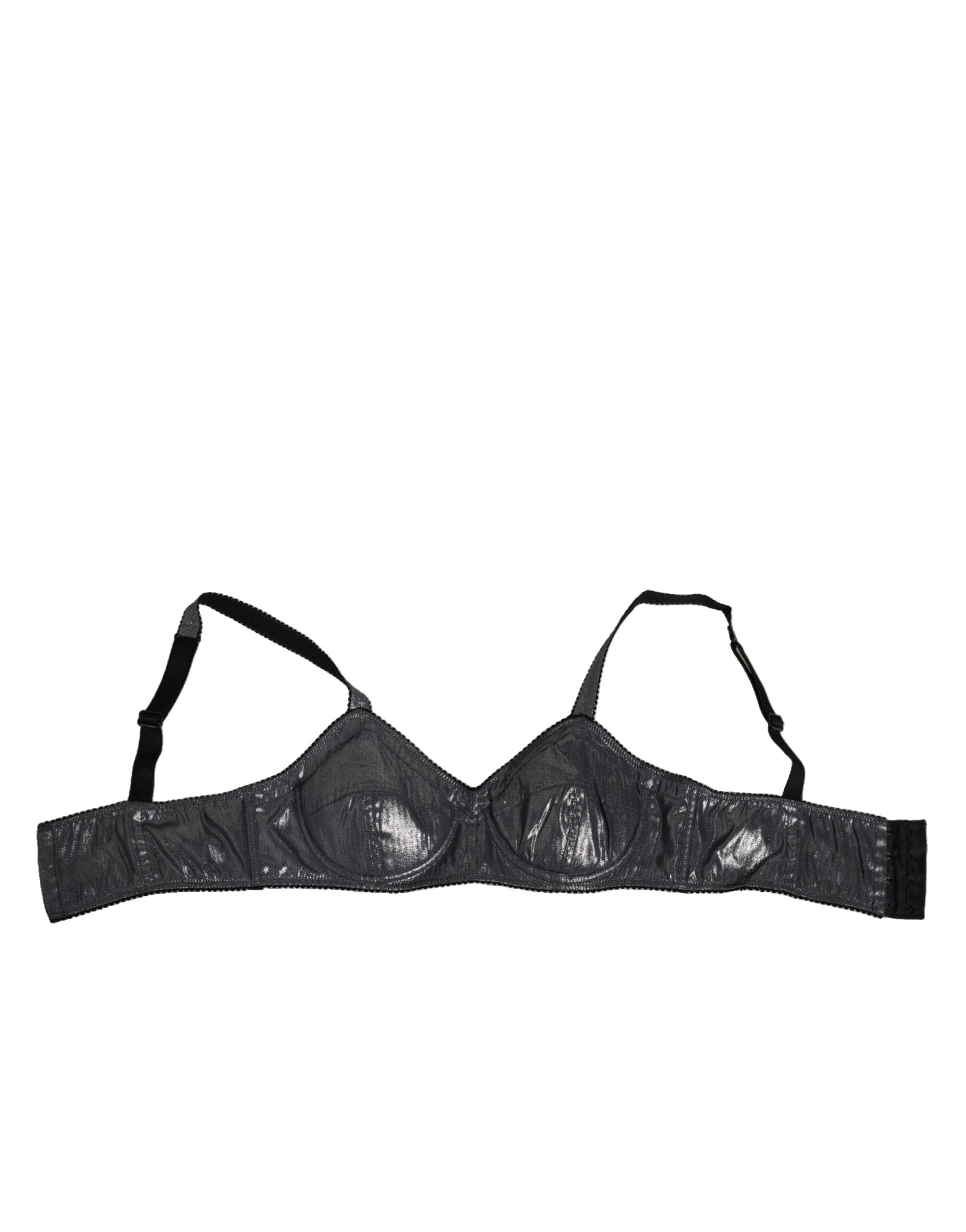 Dolce & Gabbana Dark Gray Silk Stretch Balconcino Bra Underwear LUNESCAPE