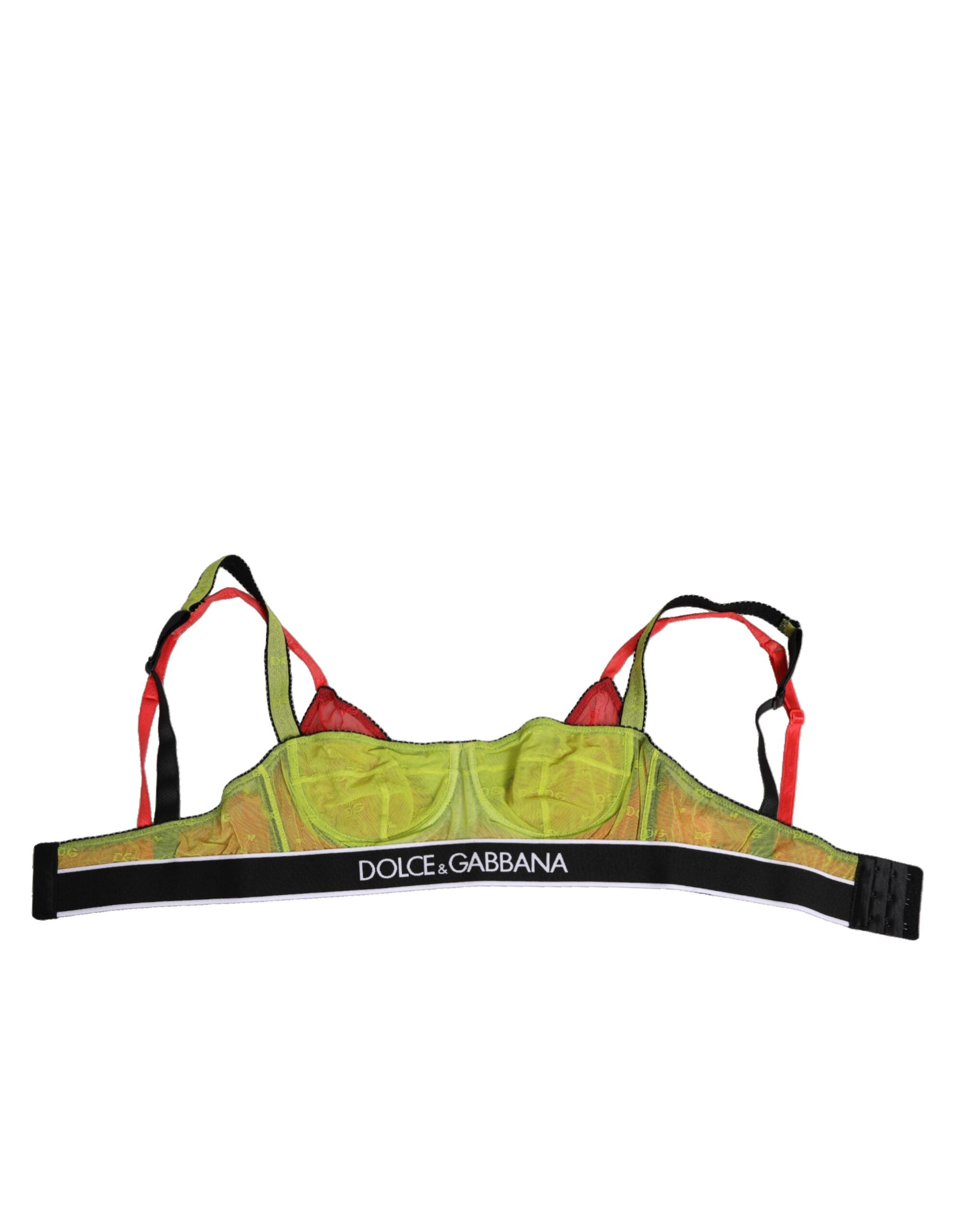 Dolce & Gabbana Green Nylon Soft Cup Balconnet Bra Underwear LUNESCAPE