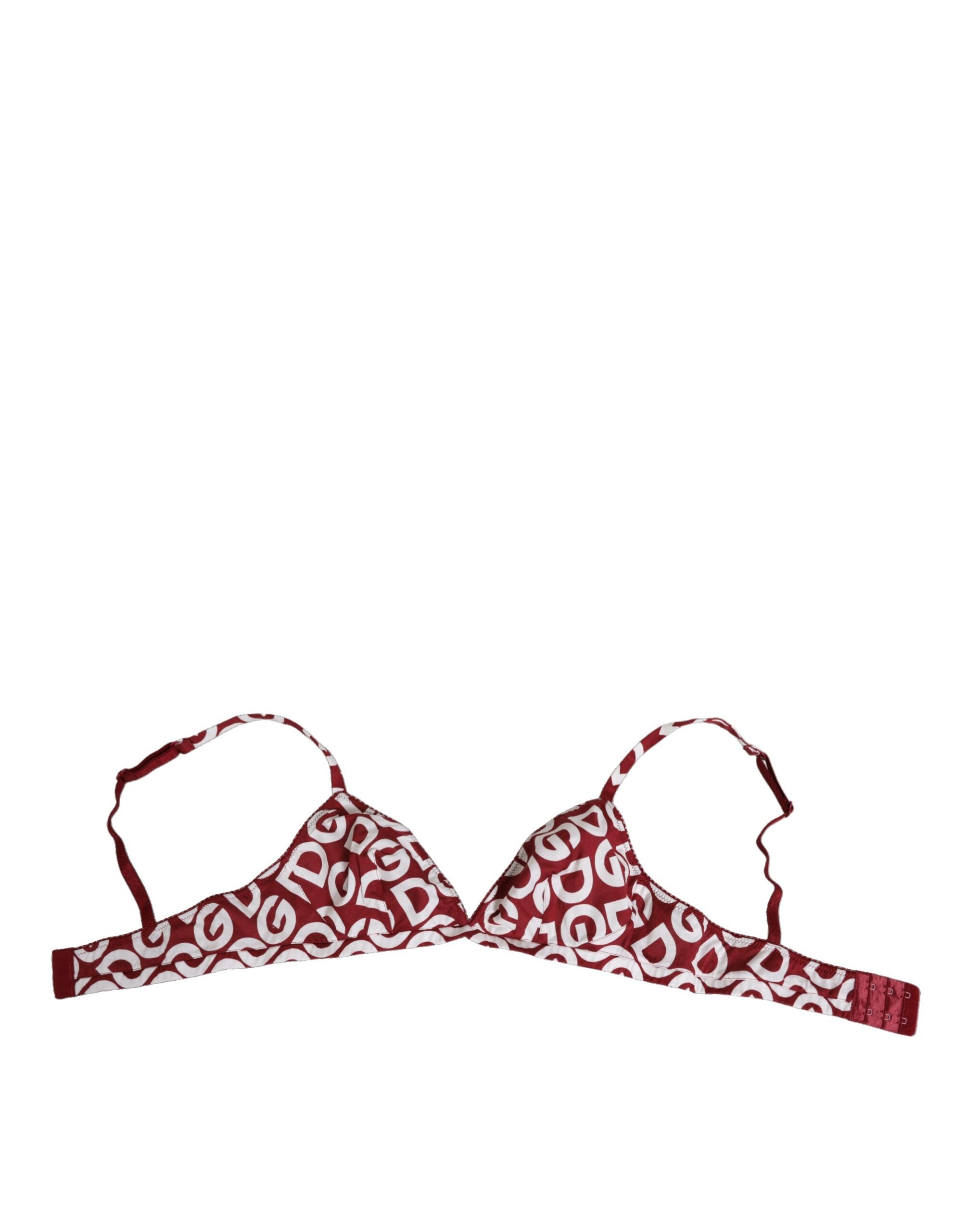 Dolce & Gabbana Red White Logo Mania Soft Cup Bra Underwear LUNESCAPE