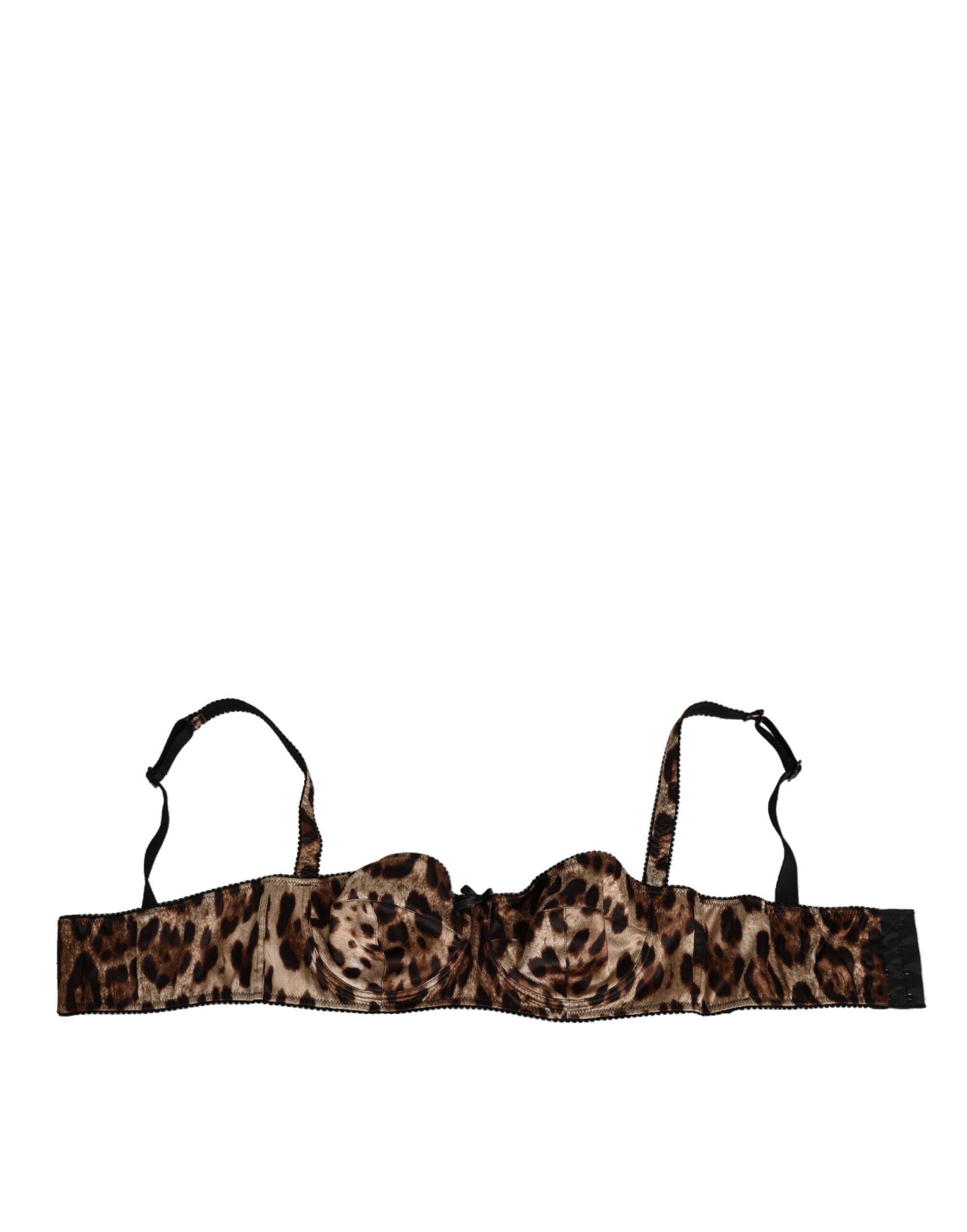 Dolce & Gabbana Brown Leopard Silk Balconnet Bra Underwear LUNESCAPE
