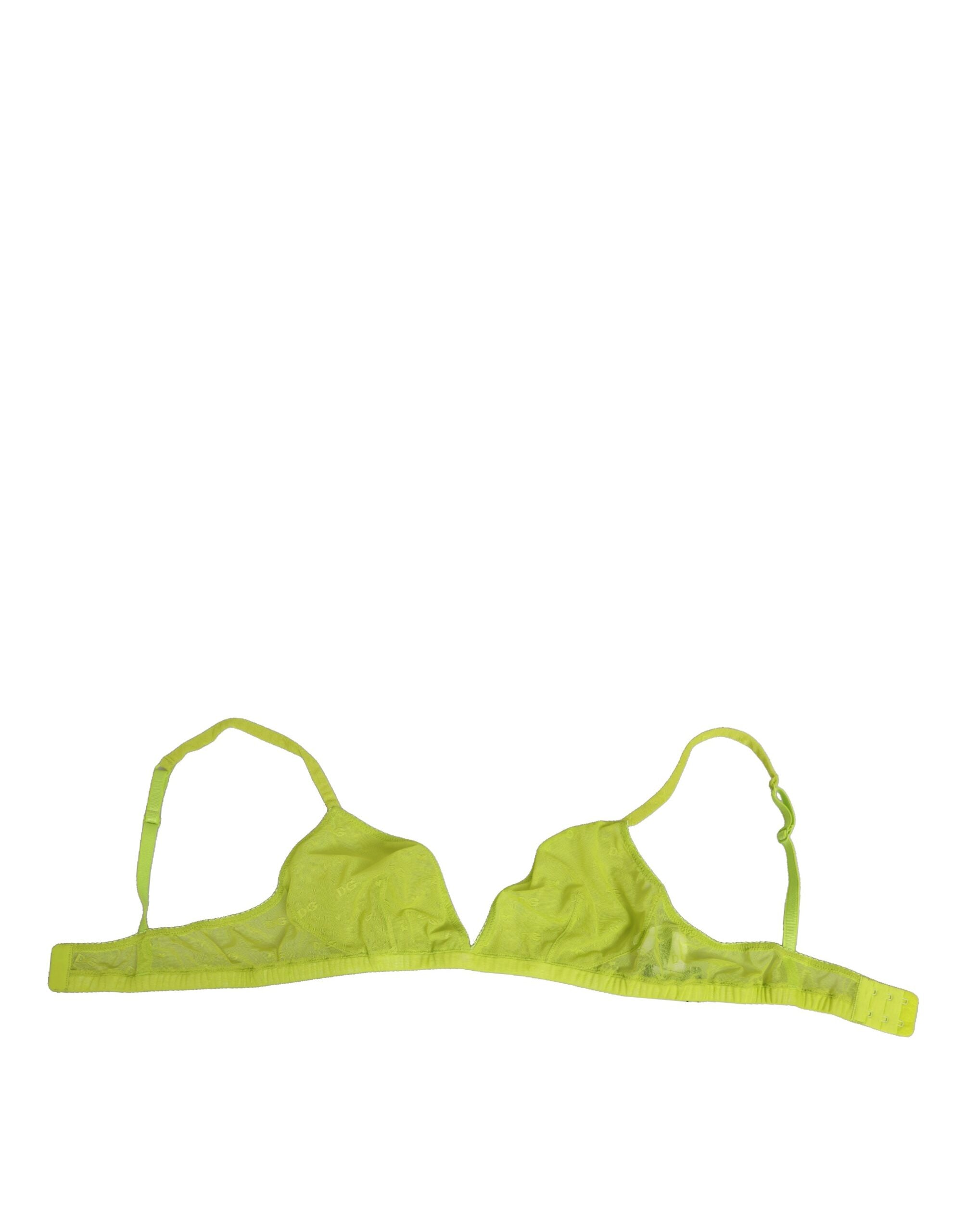 Dolce & Gabbana Yellow Green Nylon Soft Cup Brassiere Underwear LUNESCAPE