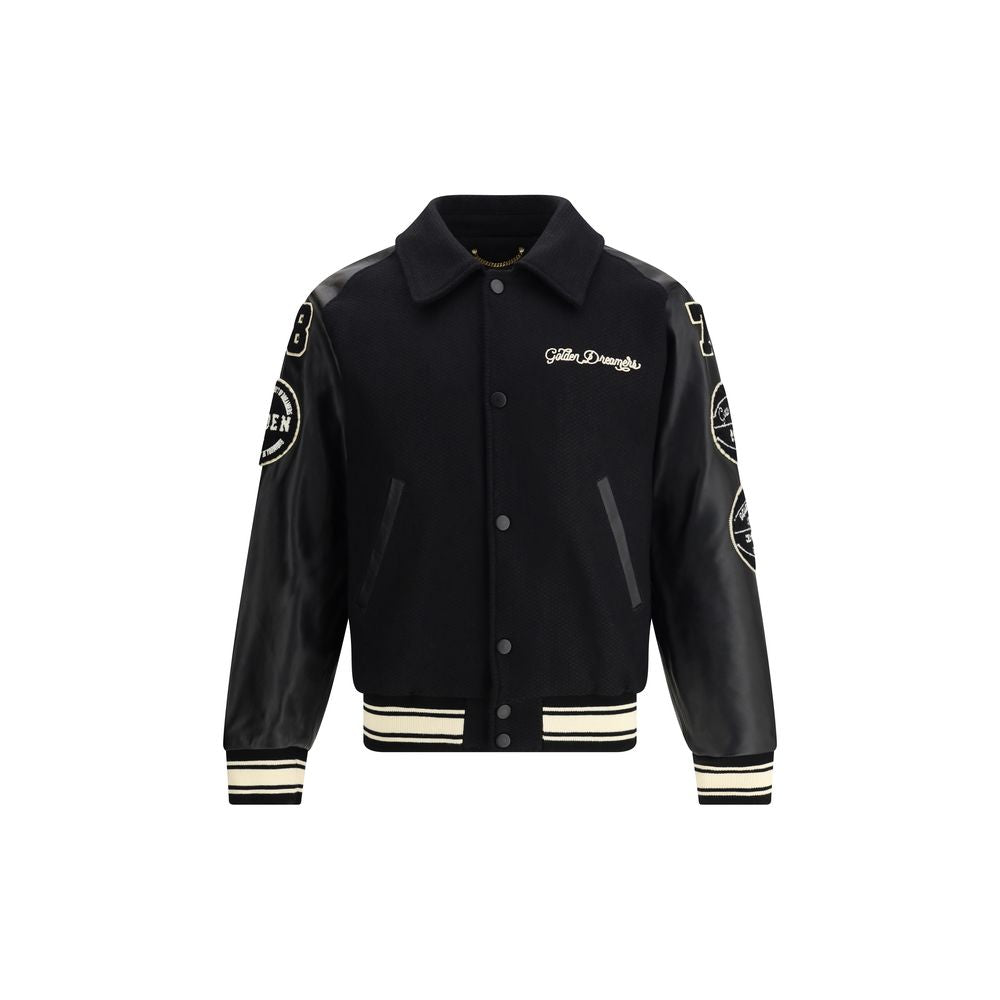 Golden Goose Black Fleece Wool Bomber LUNESCAPE