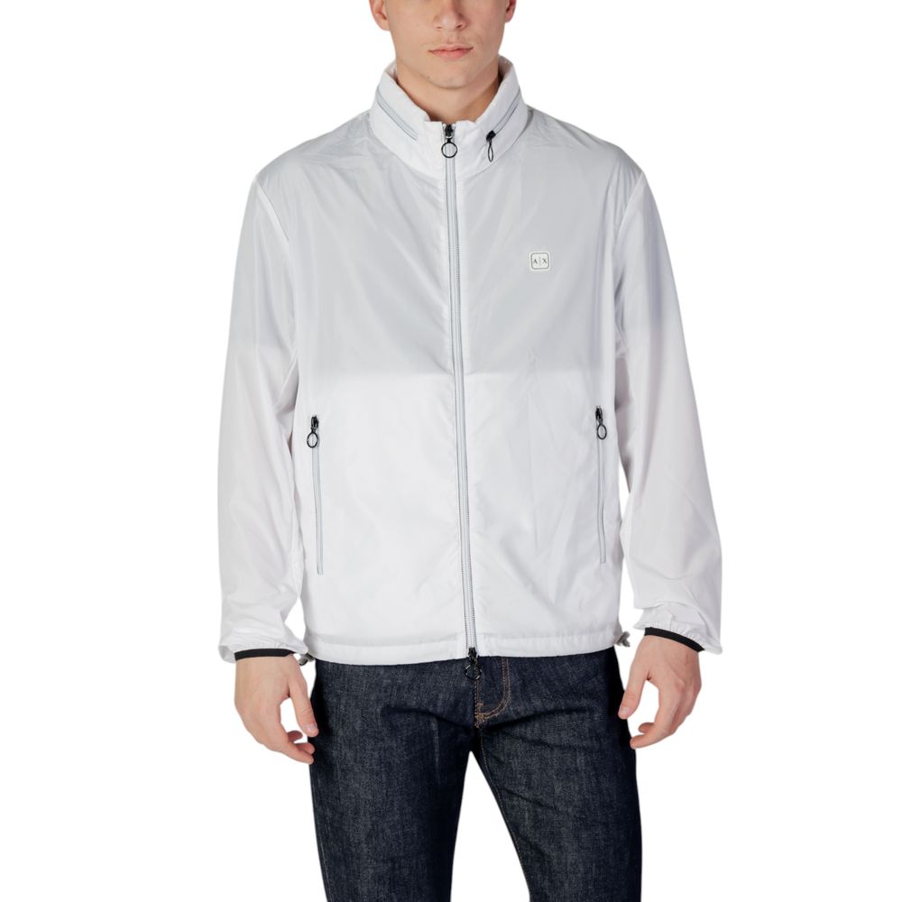 Armani Exchange White Polyester Jackets & Coat LUNESCAPE