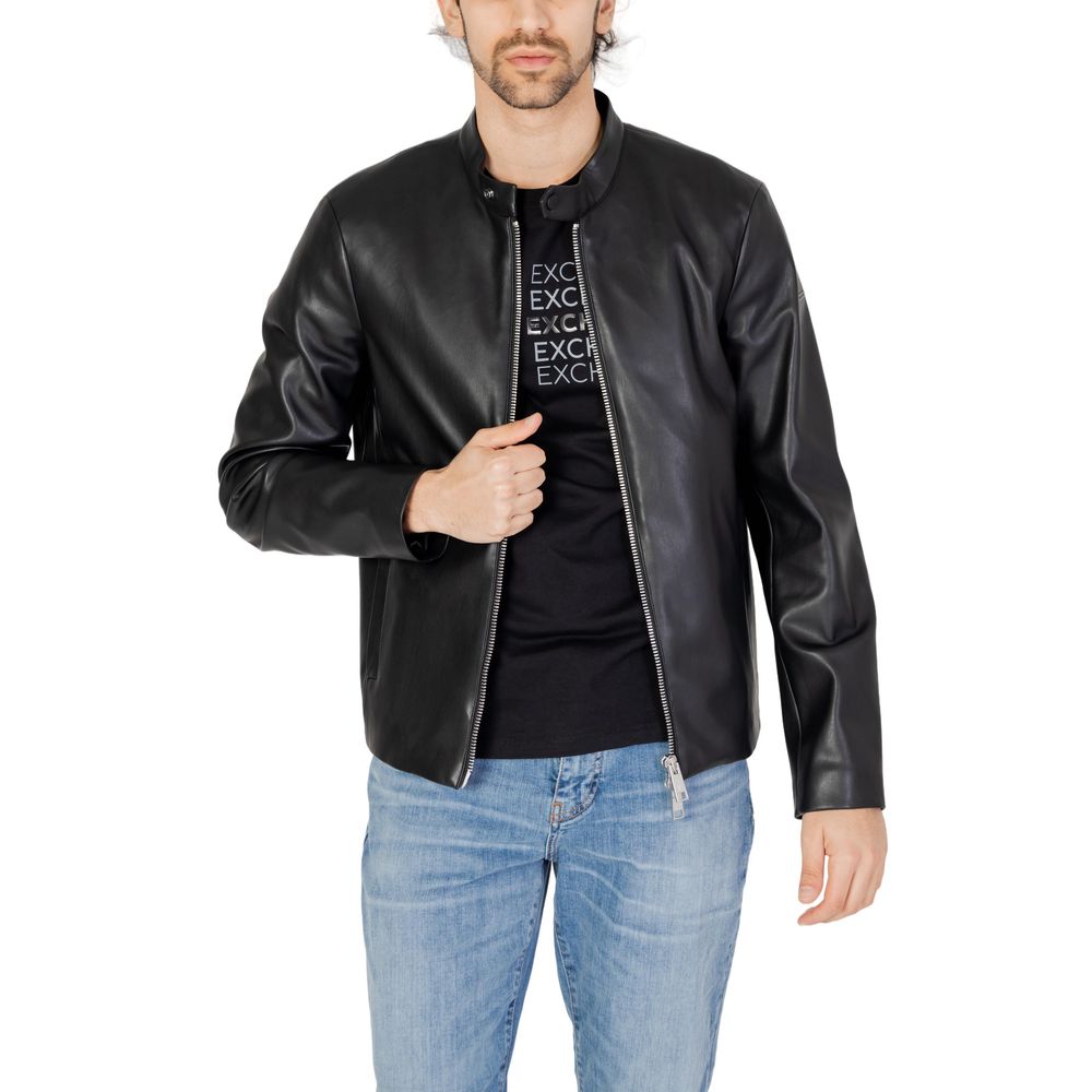 Armani Exchange Black Polyester Jackets & Coat LUNESCAPE