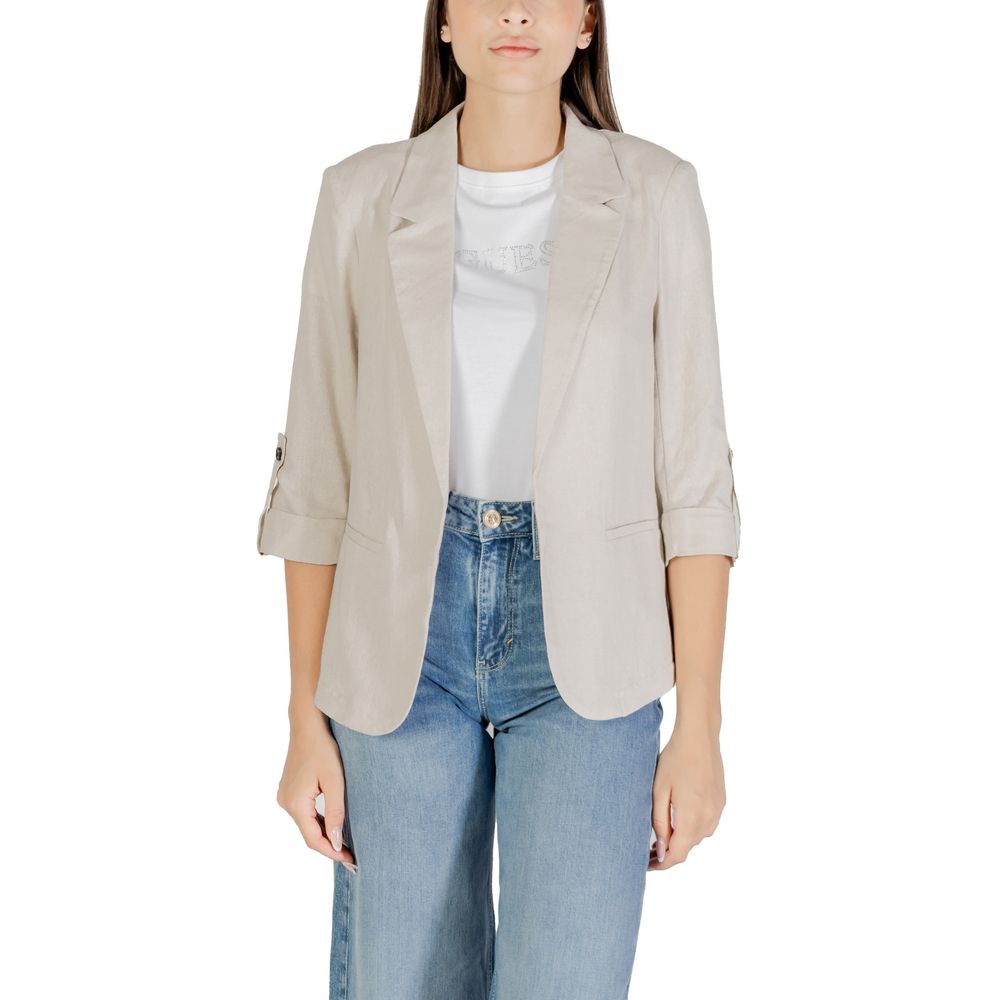 Only Beige Linen Blazer LUNESCAPE