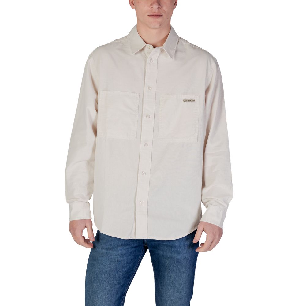 Calvin Klein Jeans Beige Recycled Cotton Shirt LUNESCAPE