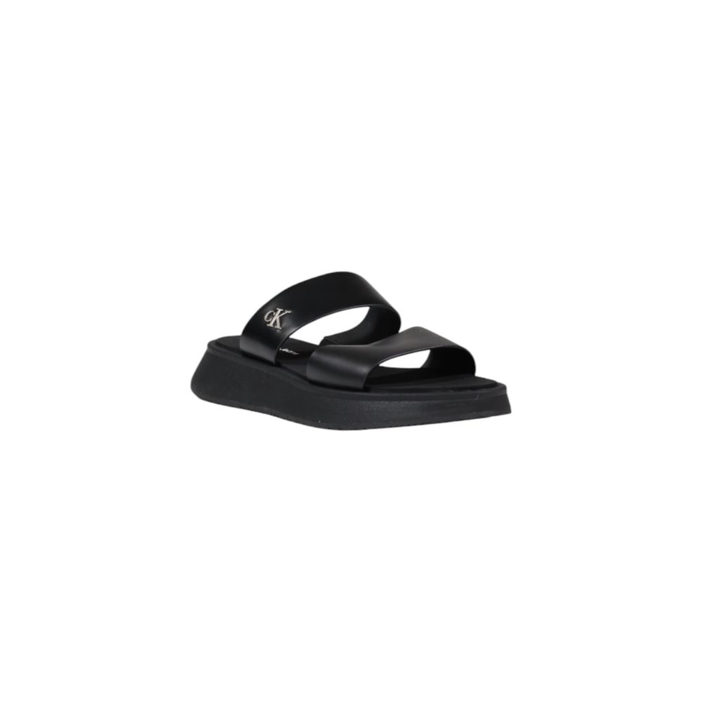 Calvin Klein Jeans Black Leather Sandal LUNESCAPE