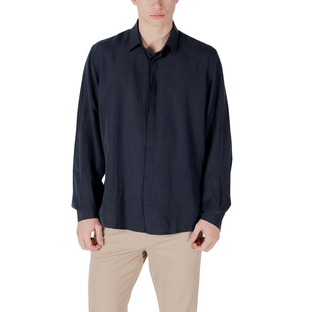 Antony Morato Blue Lyocell Shirt LUNESCAPE