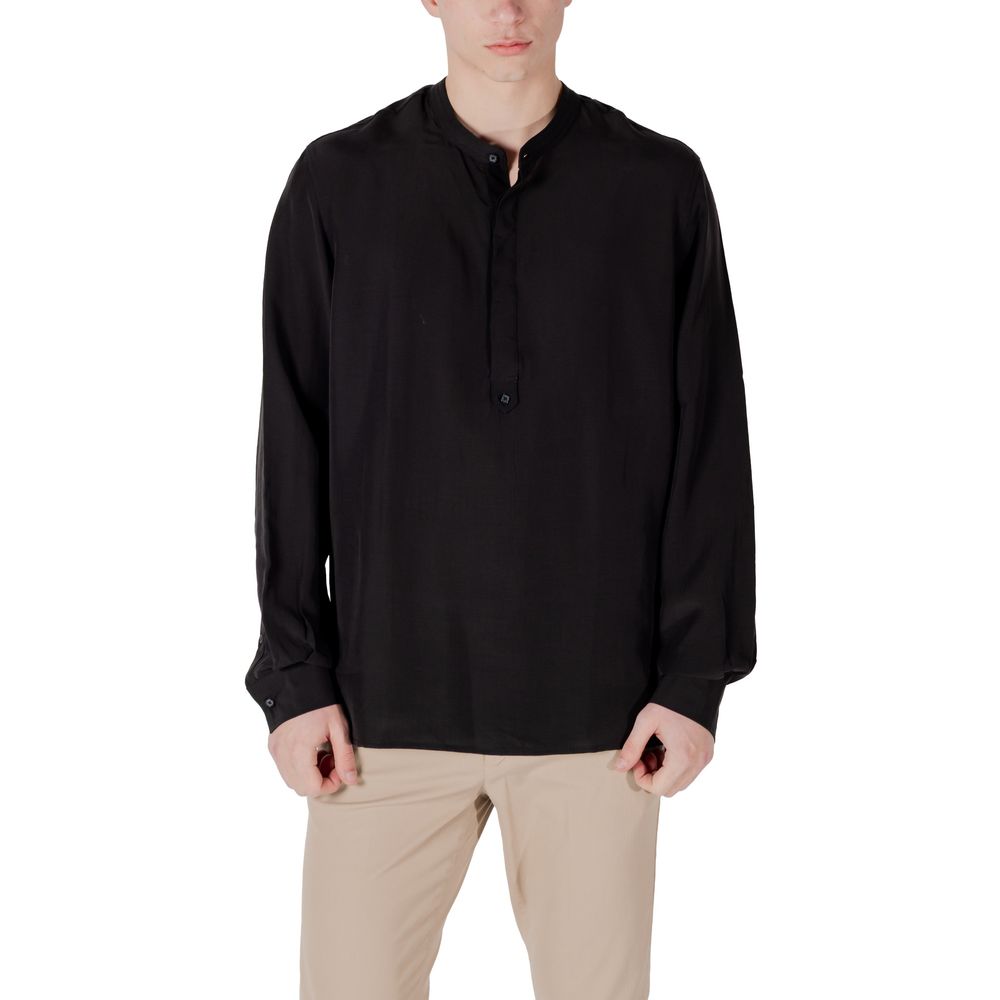 Antony Morato Black Lyocell Shirt LUNESCAPE