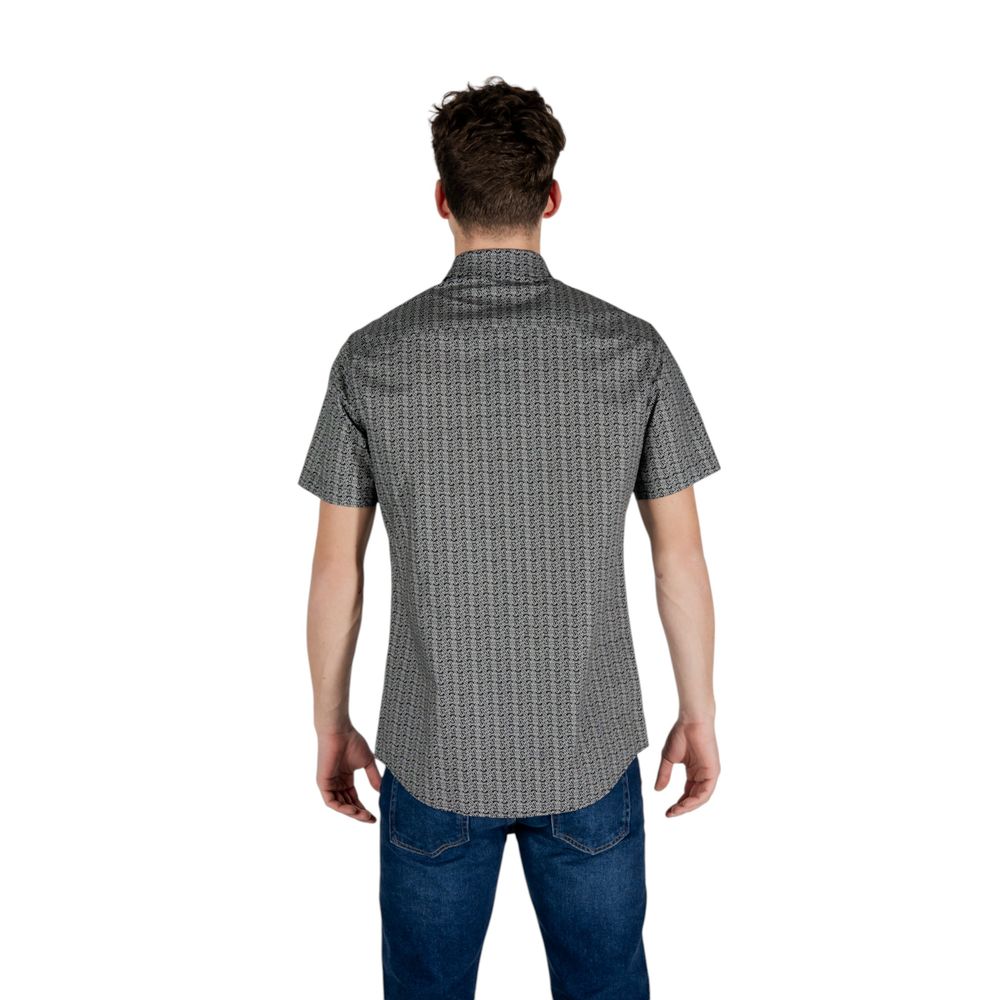 Armani Exchange Black Cotton Short Sleeve Shirt