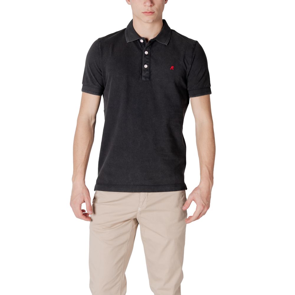 Replay Black Cotton Polo Shirt LUNESCAPE