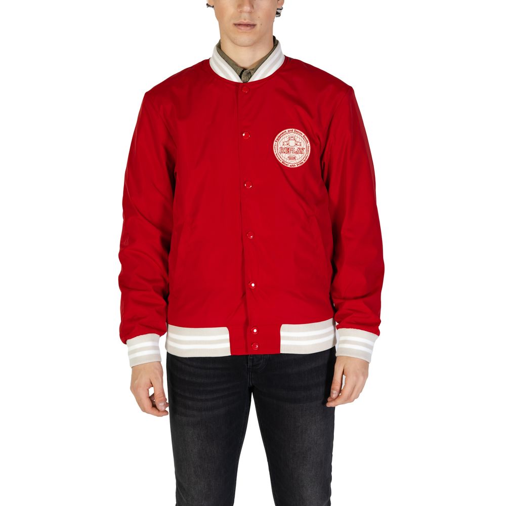 Replay Red Cotton Jackets & Coat LUNESCAPE