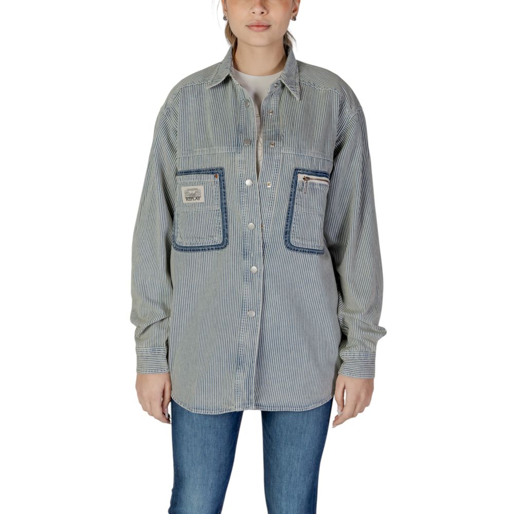 Replay Blue Cotton Shirt LUNESCAPE