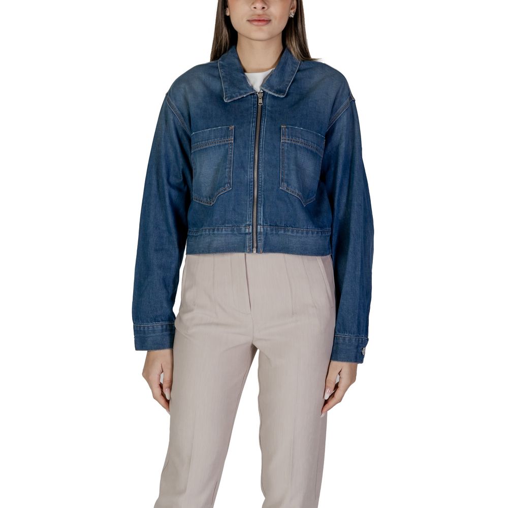Replay Blue Cotton Jackets & Coat LUNESCAPE