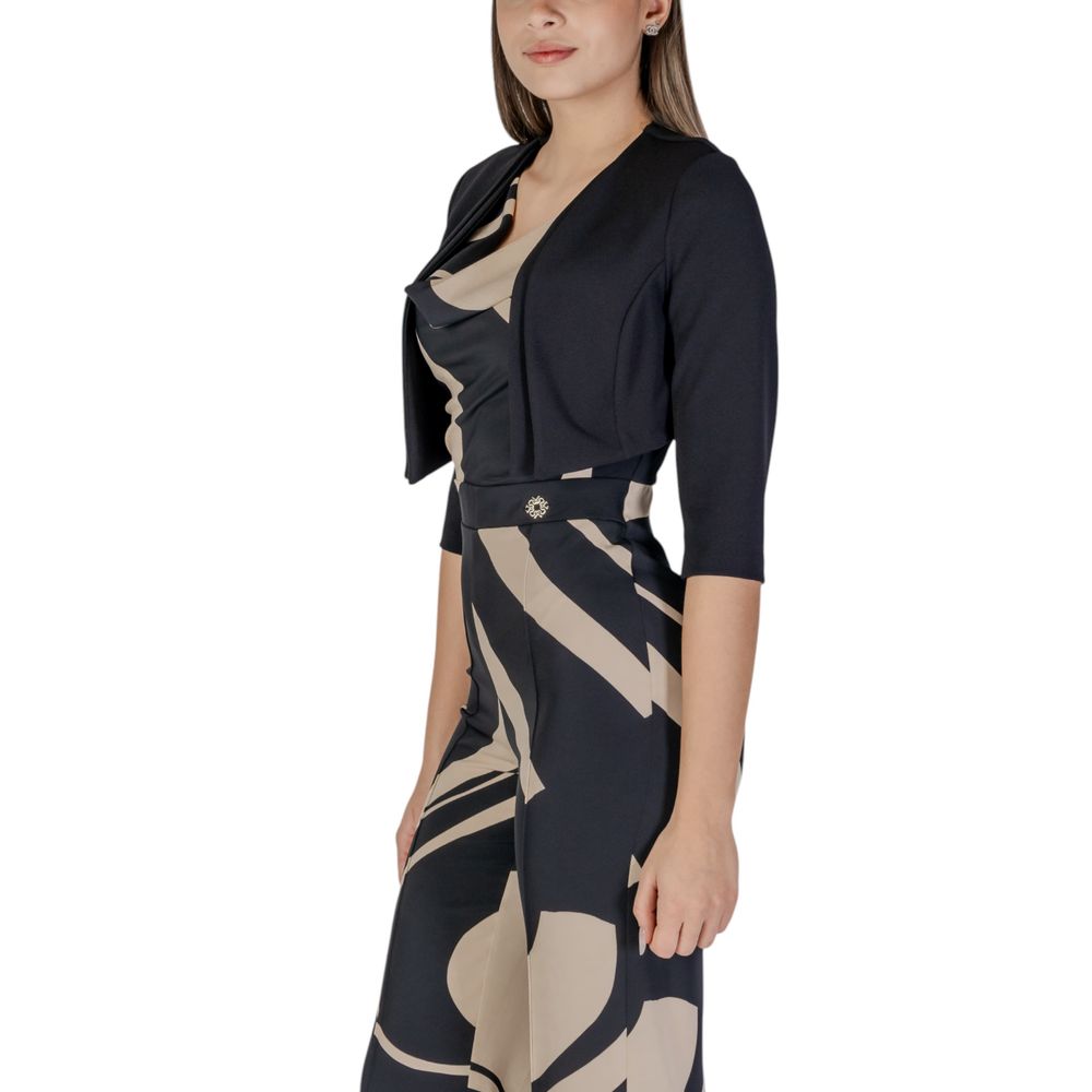Rinascimento Black Polyester Sleeveless Jacket