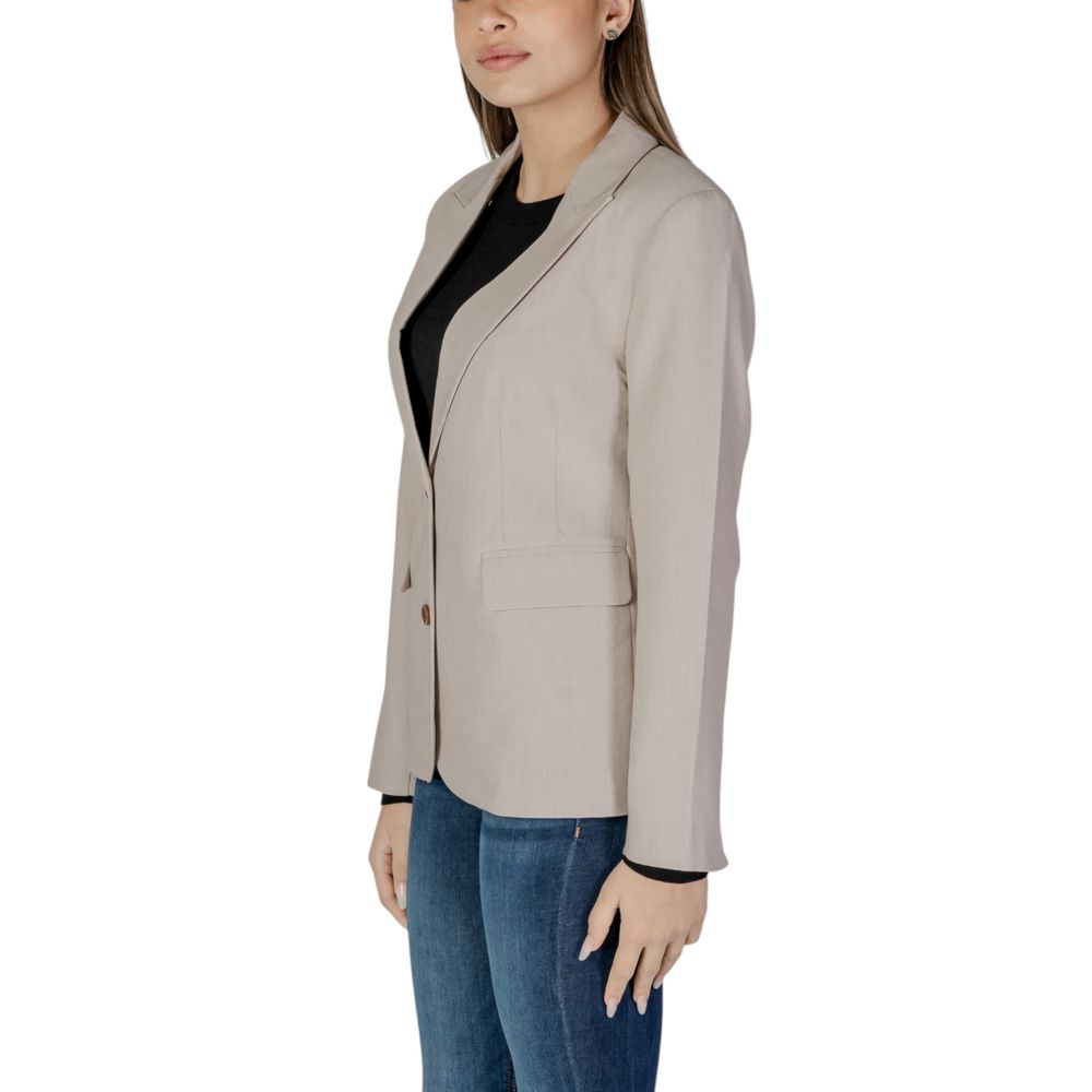 Only Beige Recycled Polyester Blazer LUNESCAPE