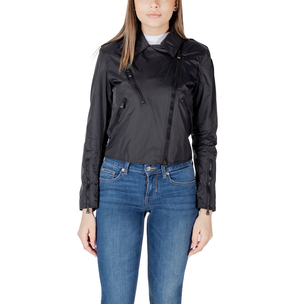 Blauer Black Polyamide Biker Jacket