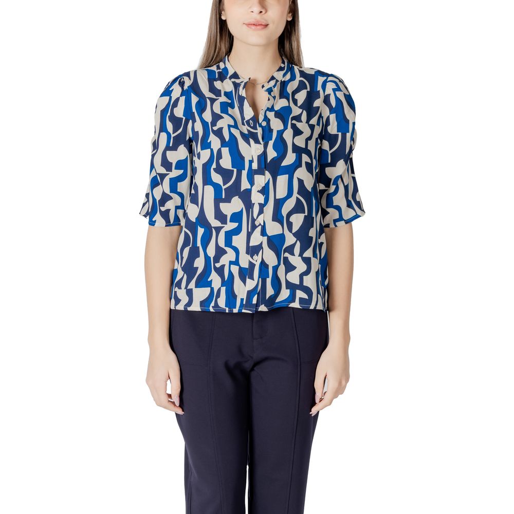 ICHI Blue Viscose Blouse LUNESCAPE
