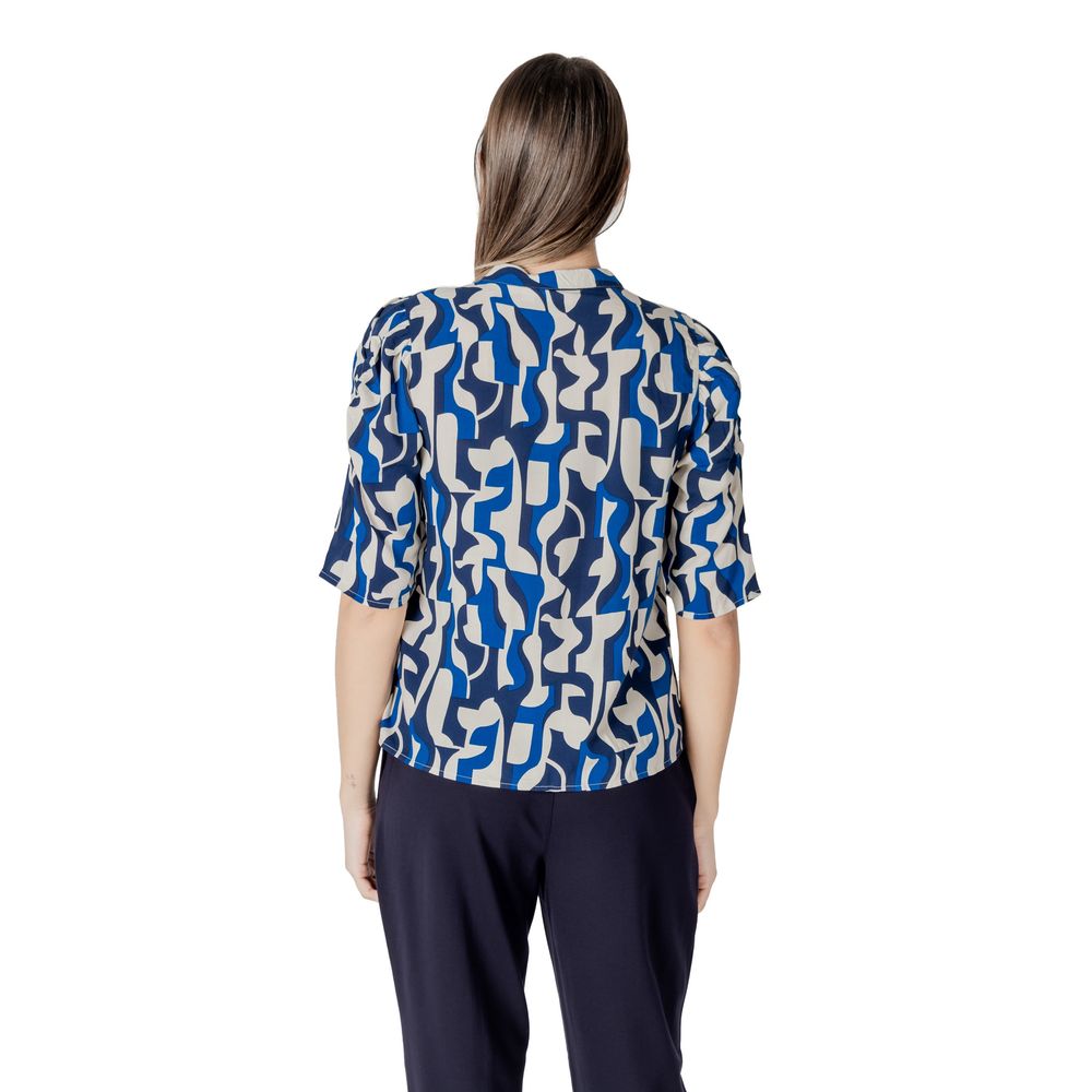 ICHI Blue Viscose Blouse LUNESCAPE