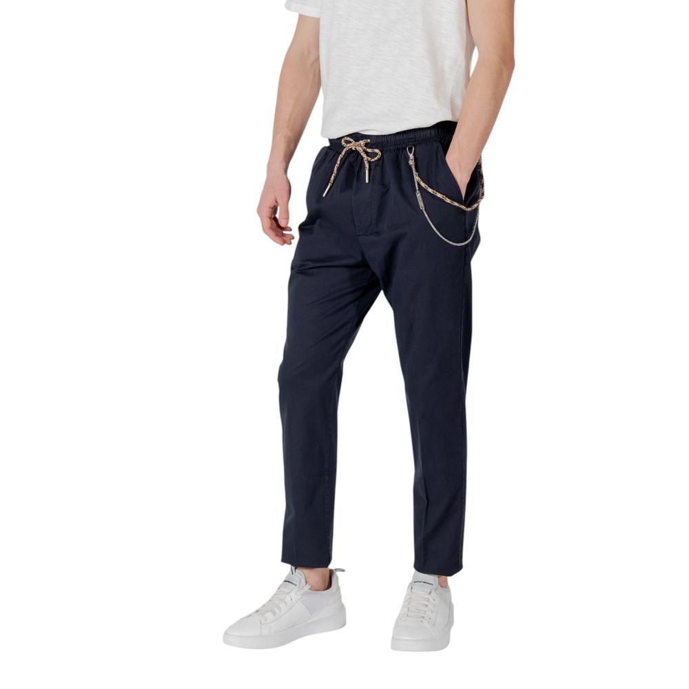 Gianni Lupo Blue Cotton Pant LUNESCAPE