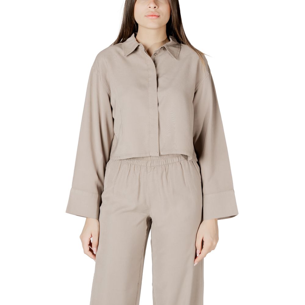 Only Beige Viscose Blouse LUNESCAPE