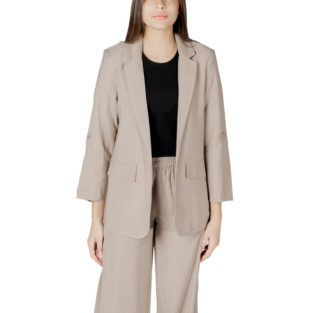Only Beige Viscose Blazer LUNESCAPE