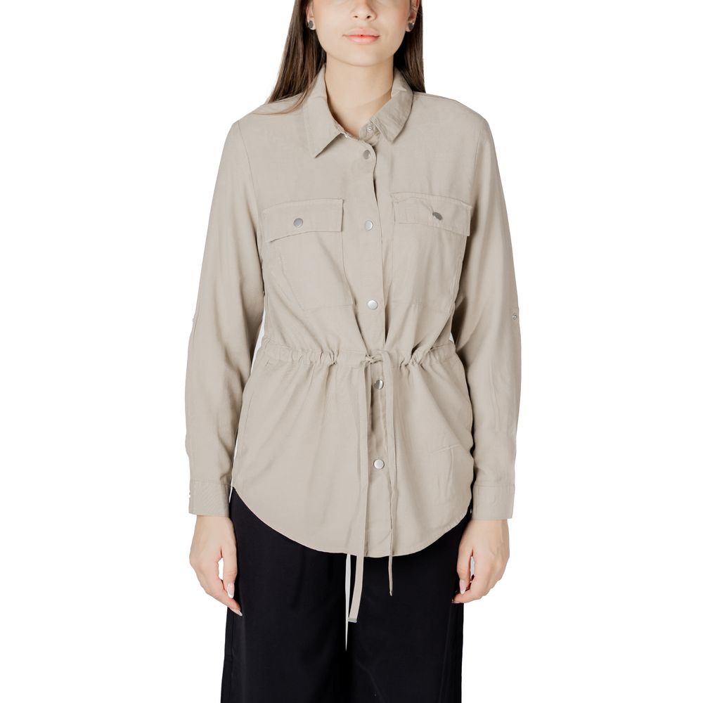 Only Beige Viscose Shirt LUNESCAPE