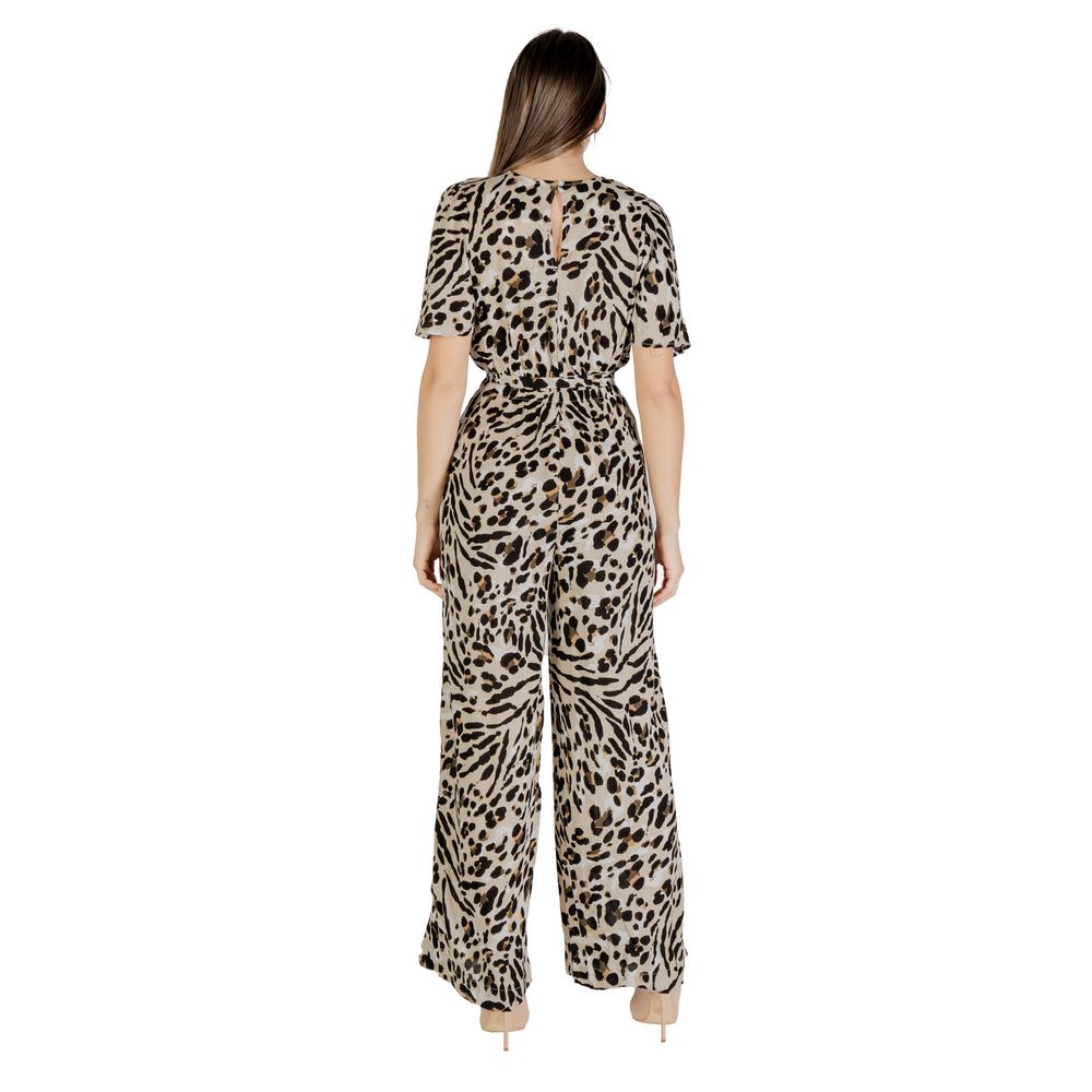 ICHI Beige Viscose Jumpsuit LUNESCAPE