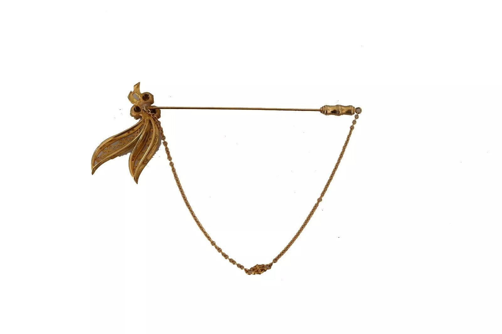 Dolce & Gabbana Gold Tone 925 Sterling Silver Crystal Chain Brooch LUNESCAPE