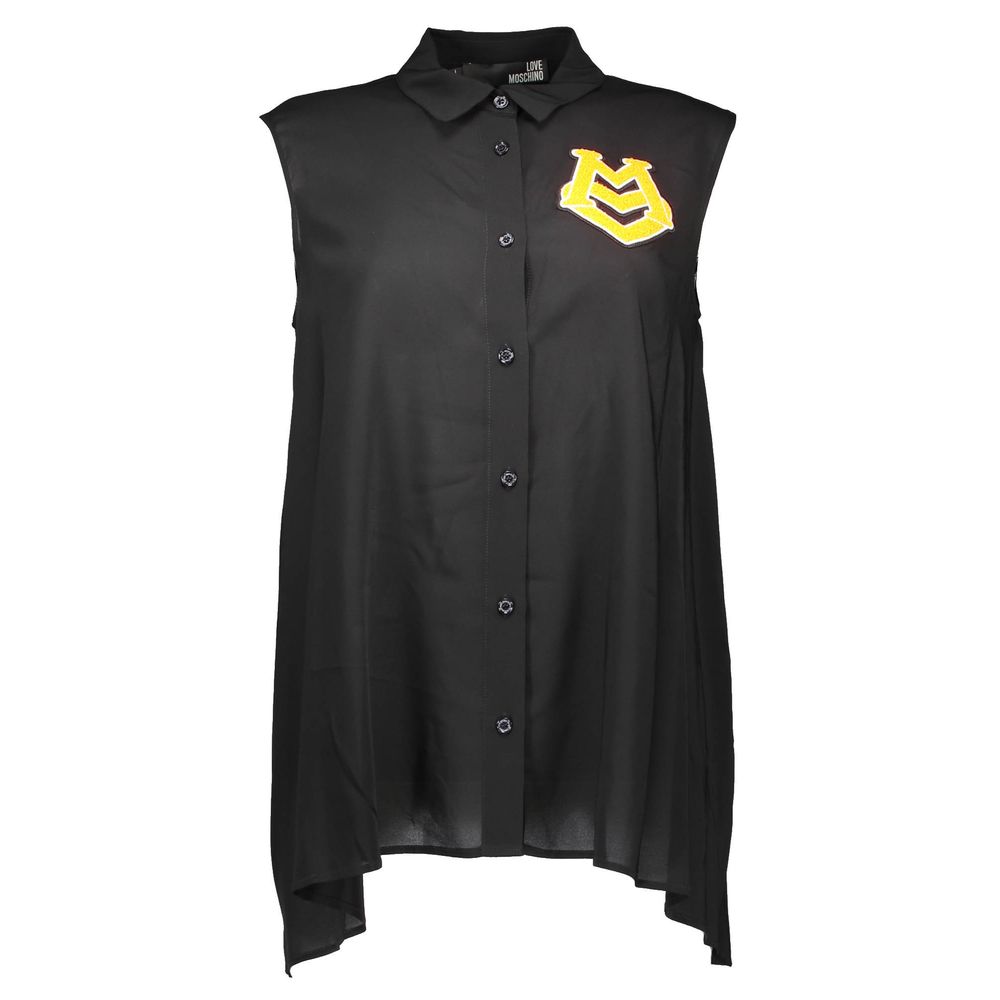 Love Moschino Black Viscose Shirt LUNESCAPE