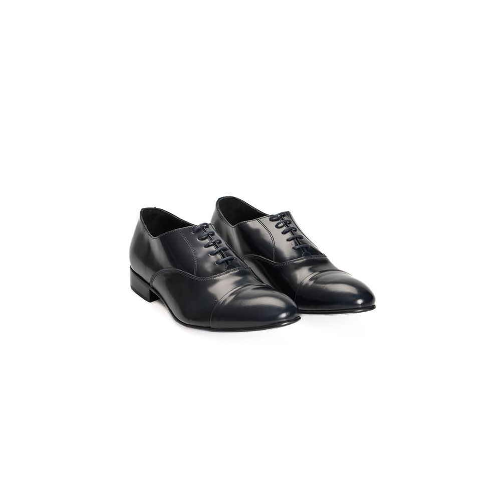 Roberto Pepe Luxury Blue Leather Men Shoe
