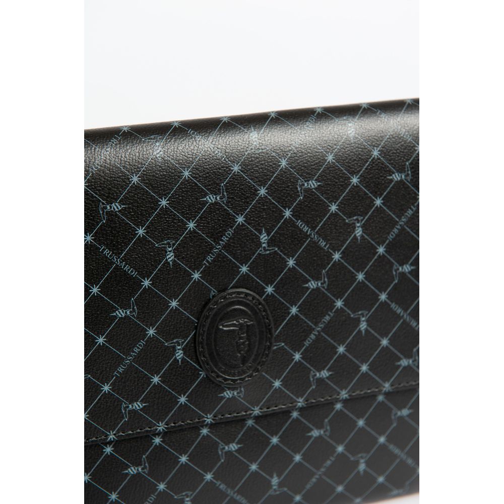 Trussardi Black Polyester Men Clutch LUNESCAPE