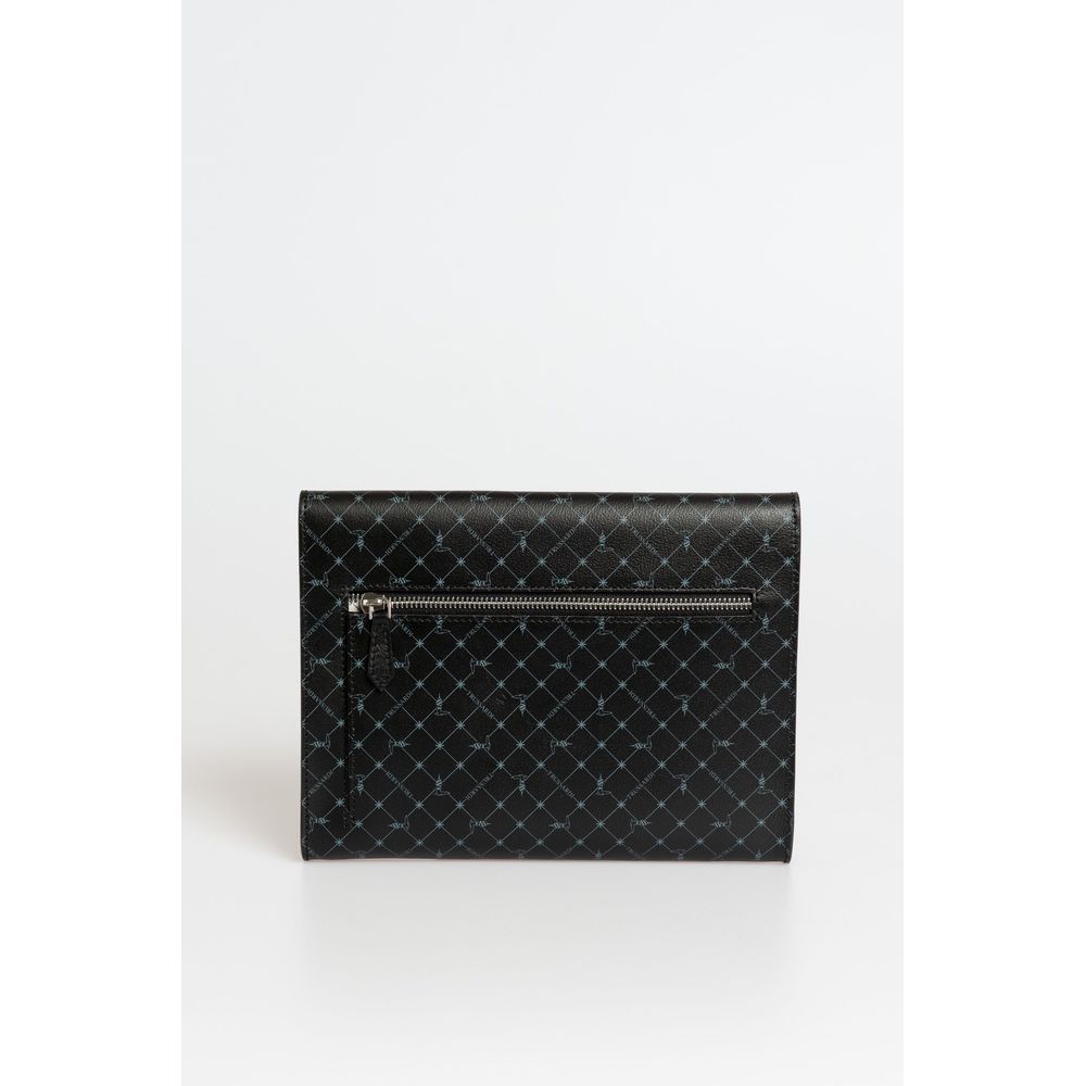 Trussardi Black Polyester Men Clutch LUNESCAPE