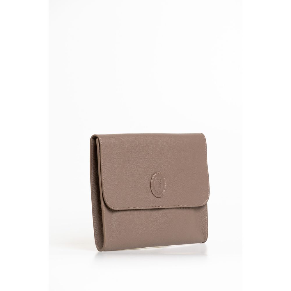 Trussardi Brown Polyester Clutch Bag LUNESCAPE