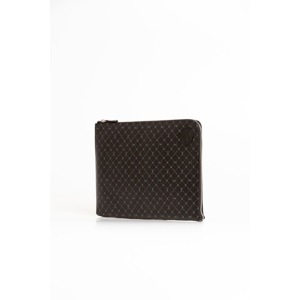 Trussardi Black Leather Clutch Bag LUNESCAPE