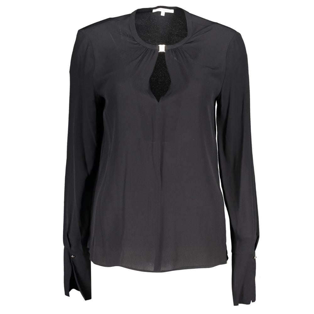 Patrizia Pepe Black Viscose Shirt LUNESCAPE