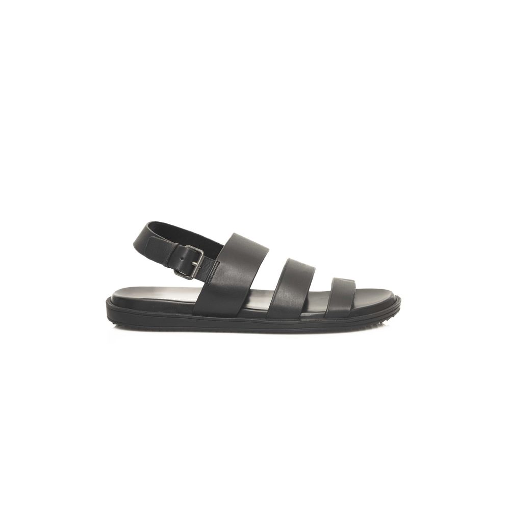 Cerruti 1881 Black Leather Men Sandal LUNESCAPE