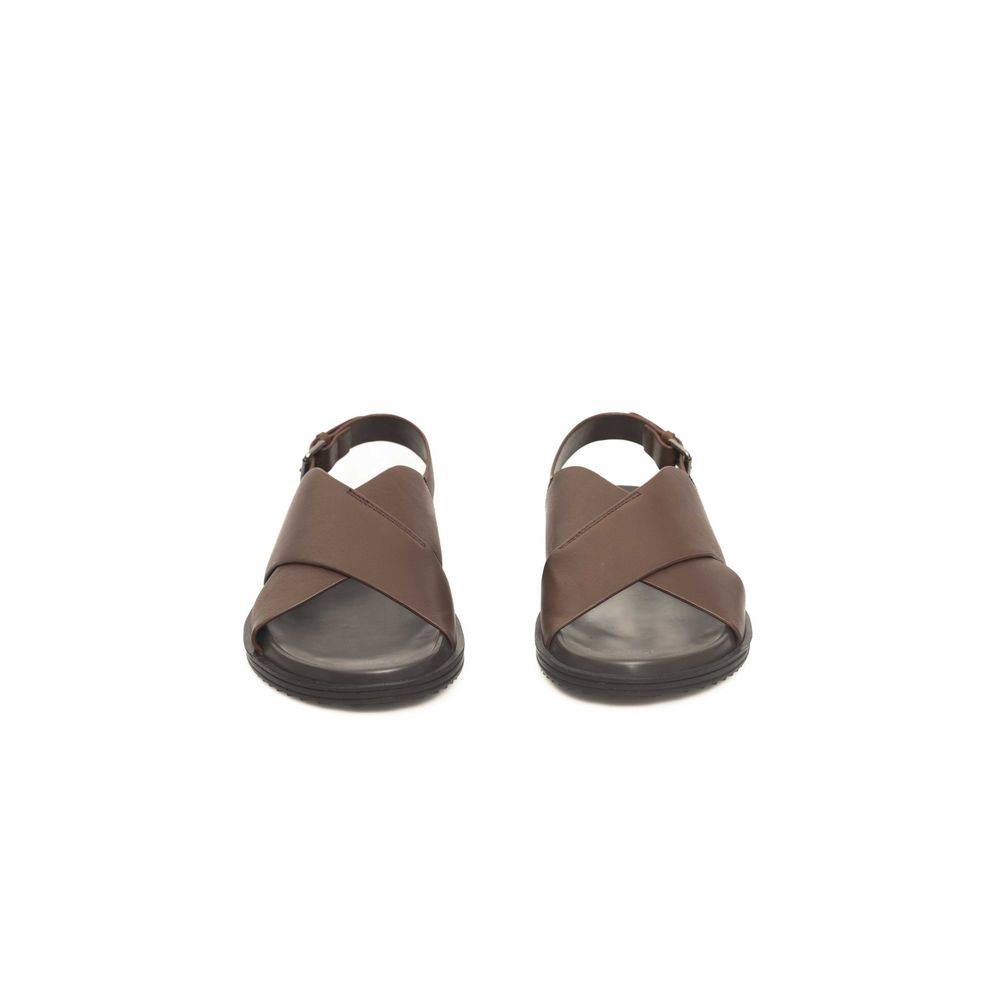 Cerruti 1881 Brown Cowhide Men Sandal LUNESCAPE