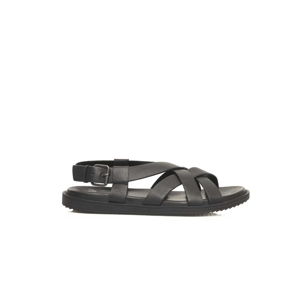 Cerruti 1881 Black Cowhide Men Sandal LUNESCAPE