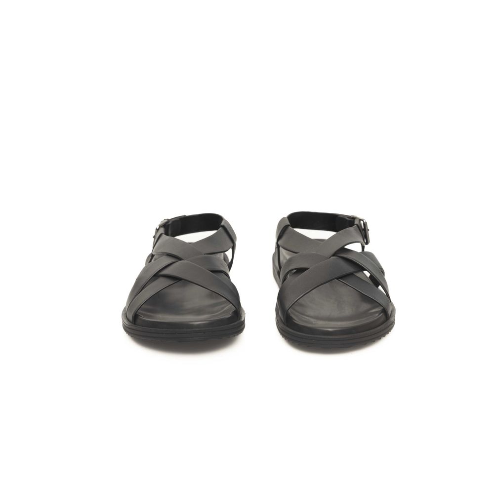 Cerruti 1881 Black Cowhide Men Sandal LUNESCAPE