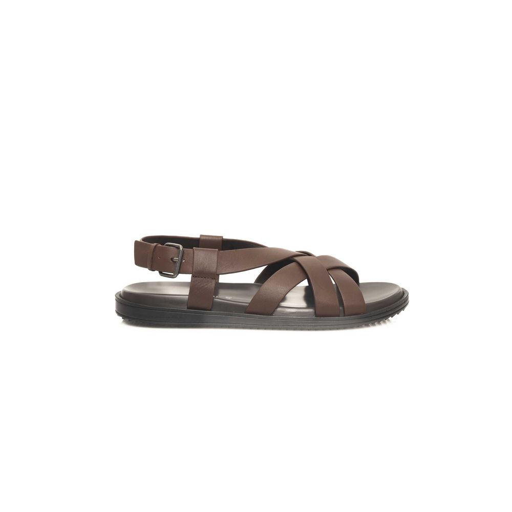 Cerruti 1881 Brown Cowhide Men Sandal LUNESCAPE