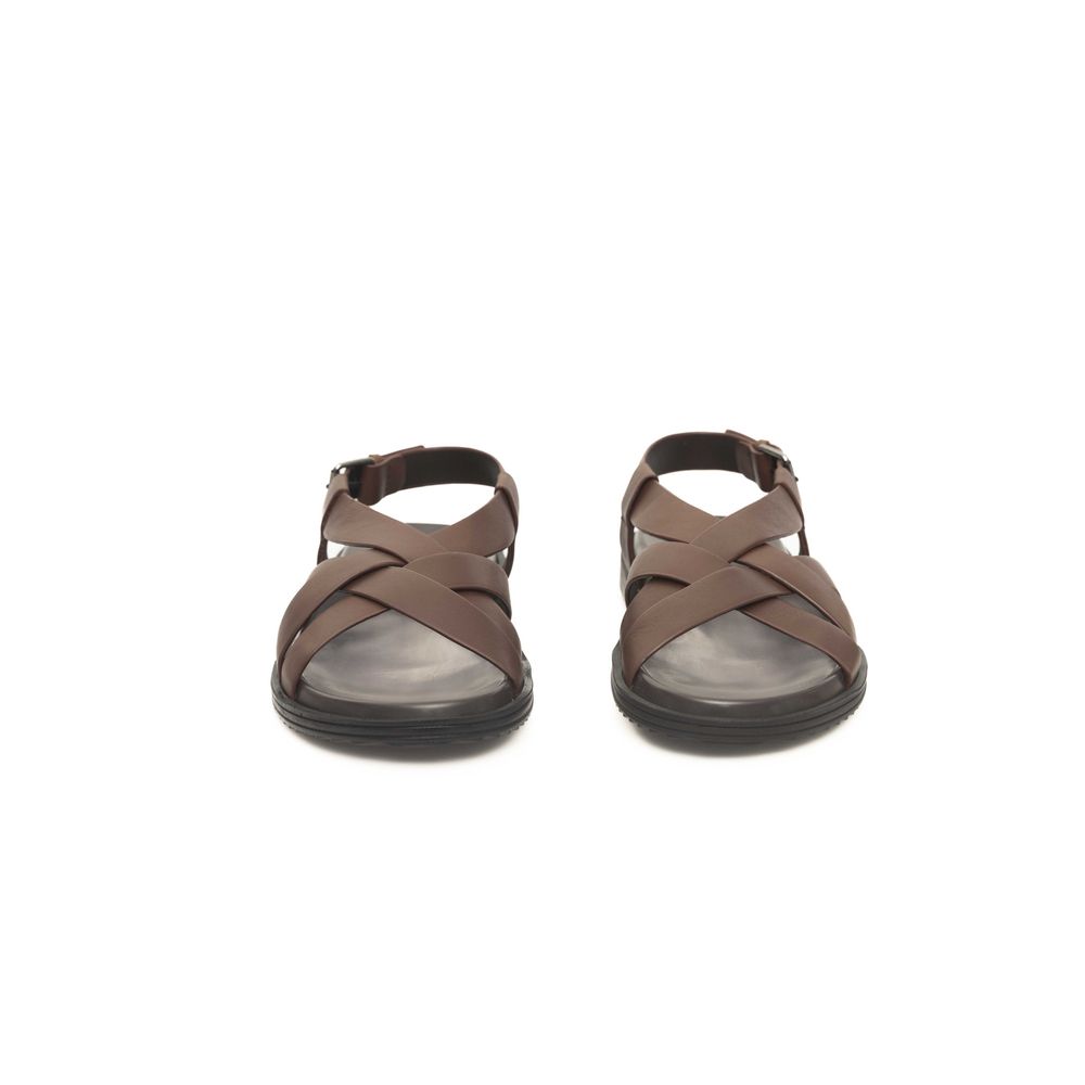 Cerruti 1881 Brown Cowhide Men Sandal LUNESCAPE